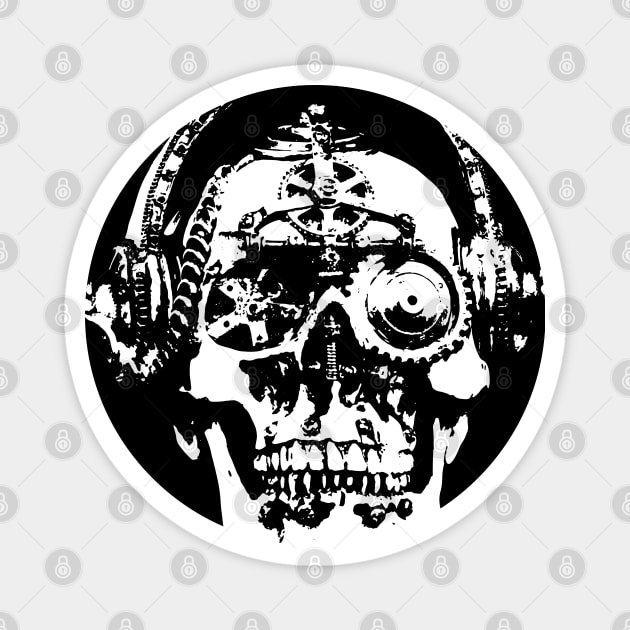 Steampunk Mechanical Skull graphic Magnet by Vector Deluxe